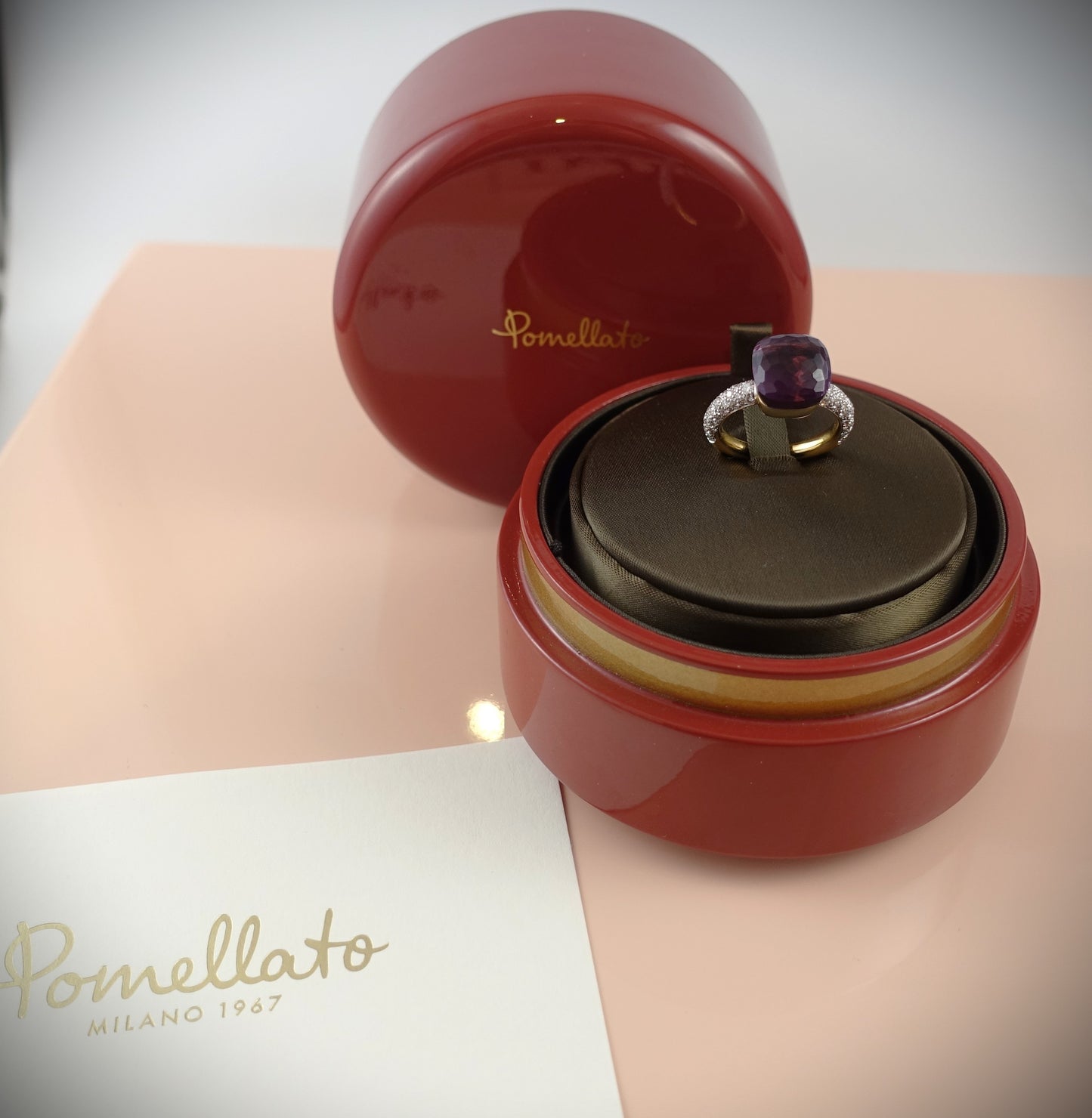 Pomellato Nudo Classic Ring Amethyst Brillanten 750 Roségold Ref. A.C004B906/OI