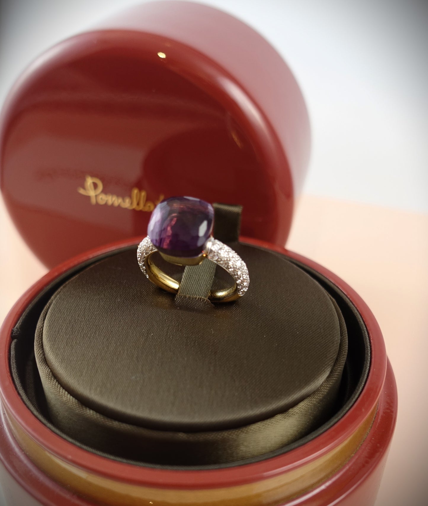 Pomellato Nudo Classic Ring Amethyst Brillanten 750 Roségold Ref. A.C004B906/OI