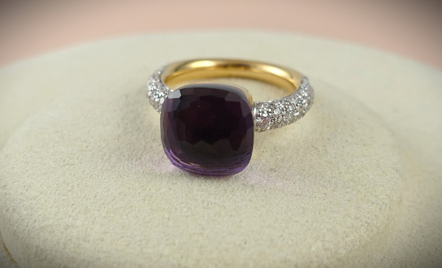 Pomellato Nudo Classic Ring Amethyst Brillanten 750 Roségold Ref. A.C004B906/OI