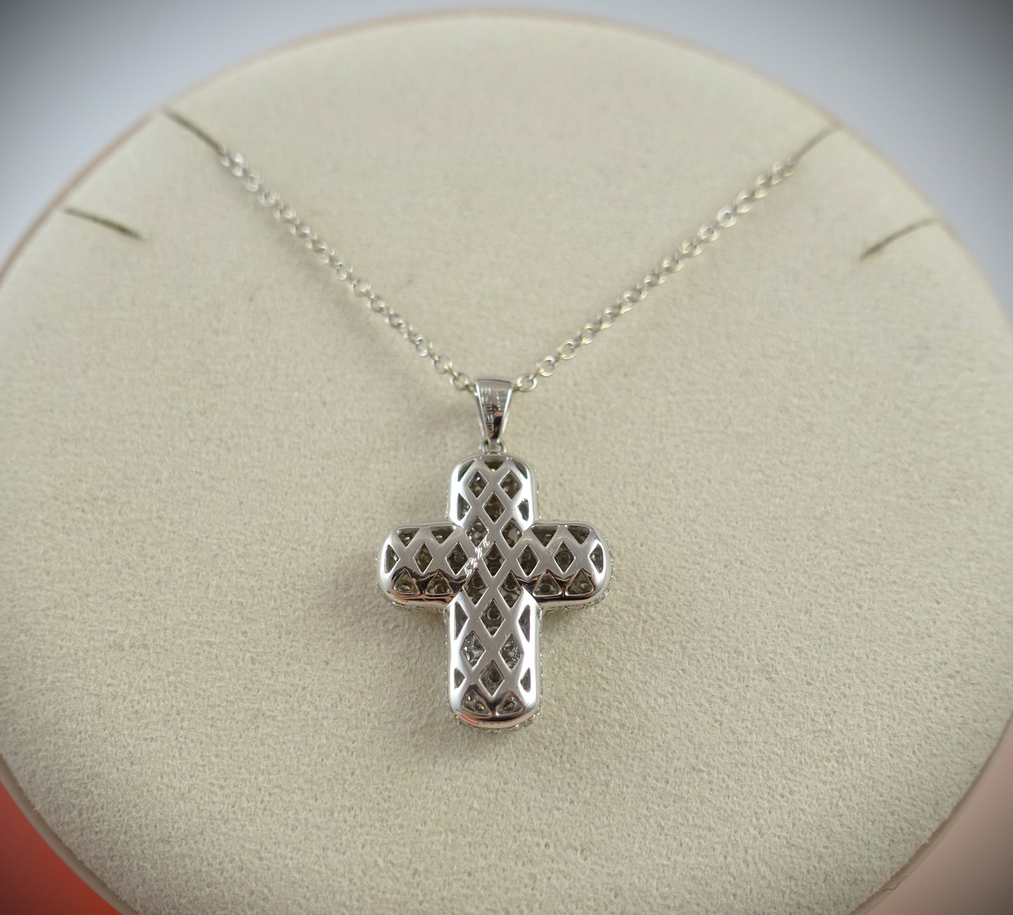 Wempe Kette Kreuz 750 Weißgold 202 Brillanten 2,19ct mit Zertifikat