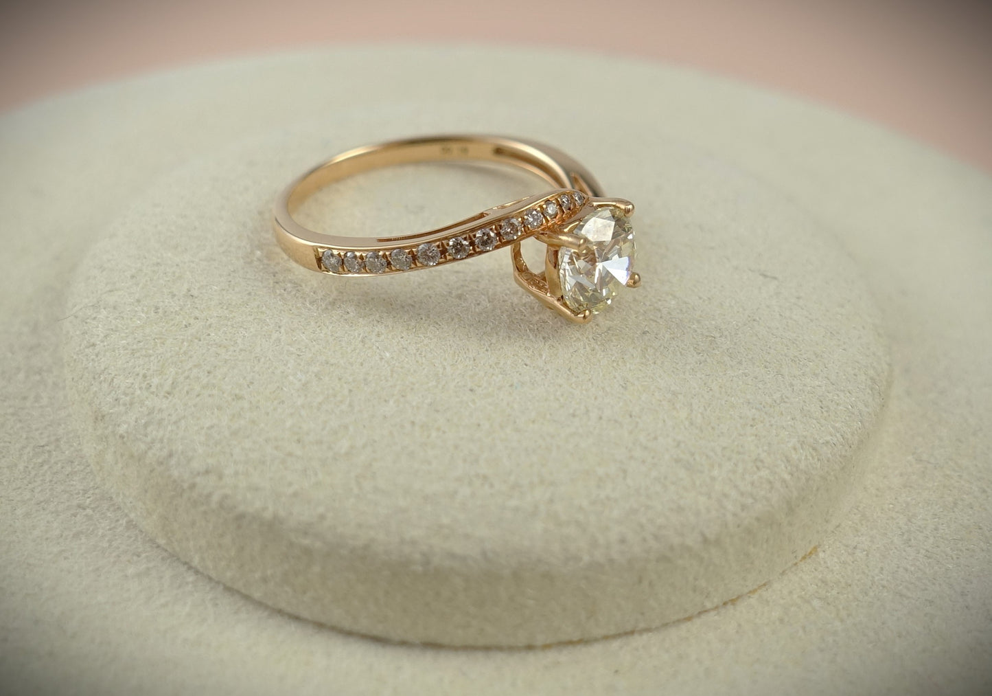 Ring 750 Roségold 1,20ct Brillant Ringgröße 53 DPL Zertifikat