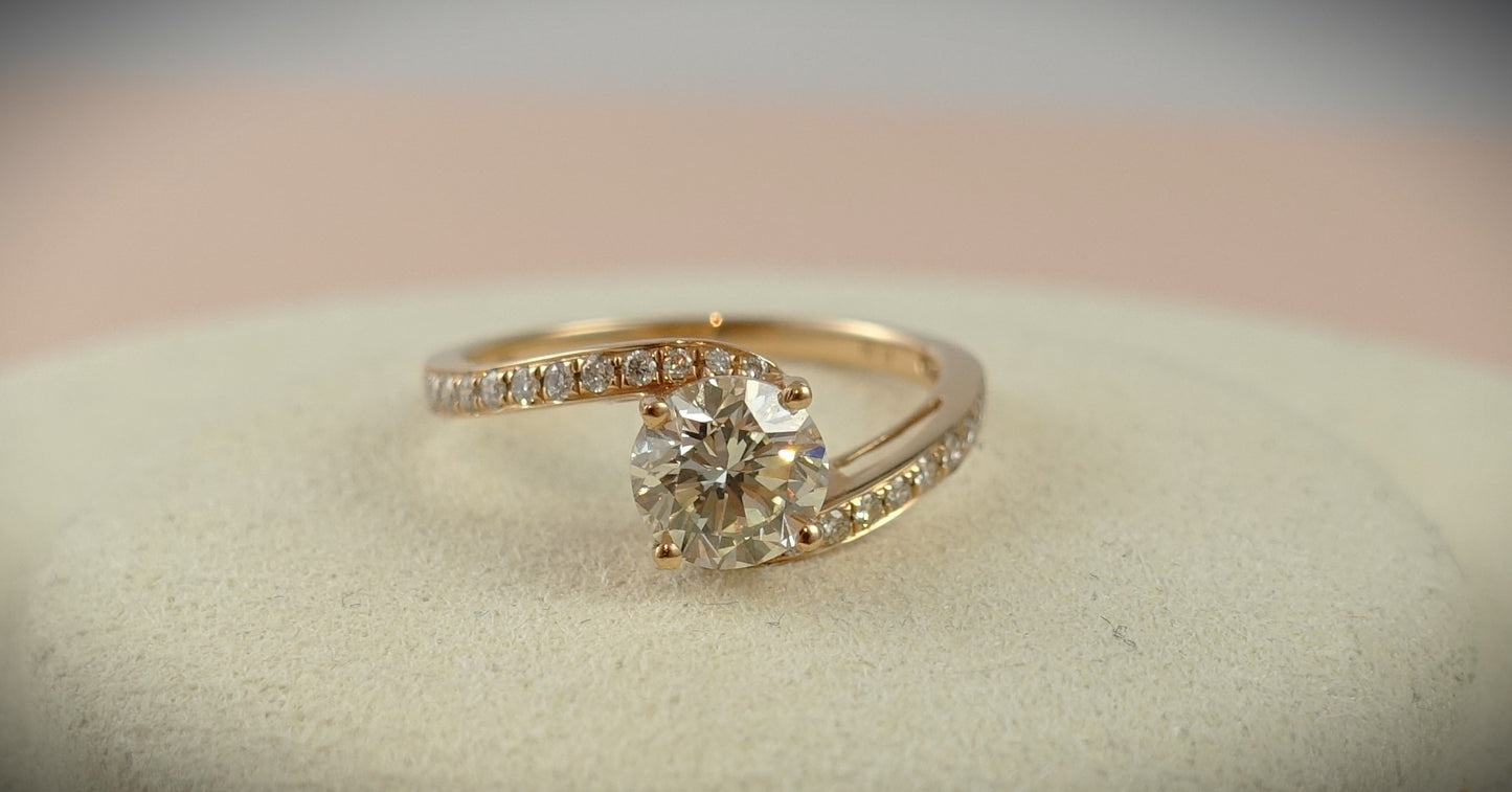 Ring 750 Roségold 1,20ct Brillant Ringgröße 53 DPL Zertifikat