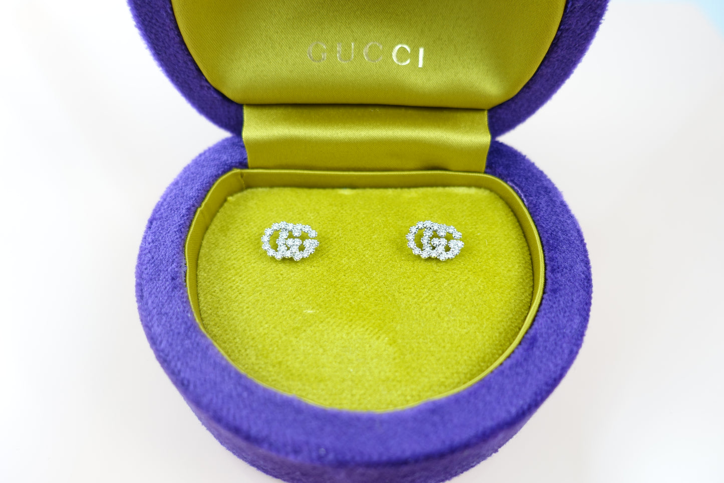 Gucci Ohrstecker 750 Weißgold Brillanten Ref: 481676 J8568 9066