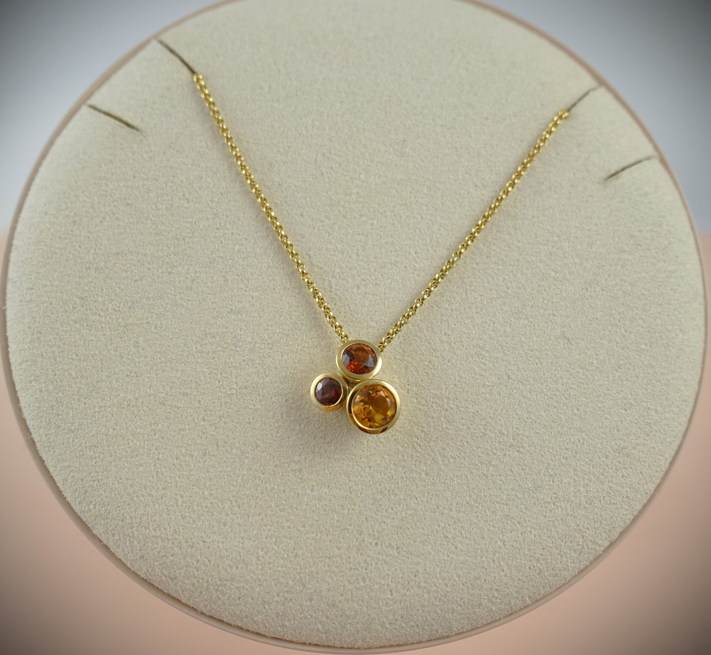 Kette 750 Gelbgold Citrin Orange/Rot 40cm