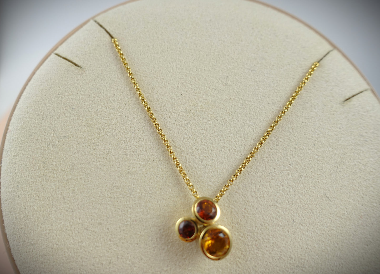 Kette 750 Gelbgold Citrin Orange/Rot 40cm