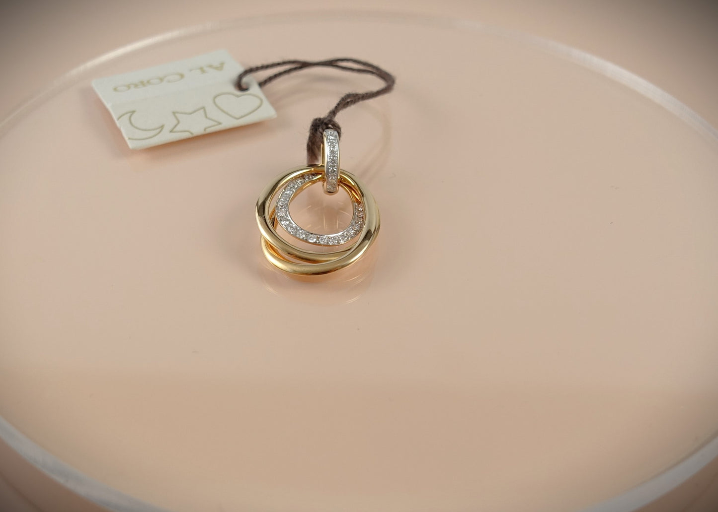 Al Coro Kette Anhänger Serenata 750 Roségold Brill. 0,18ct Ref. P623WR/K06R45