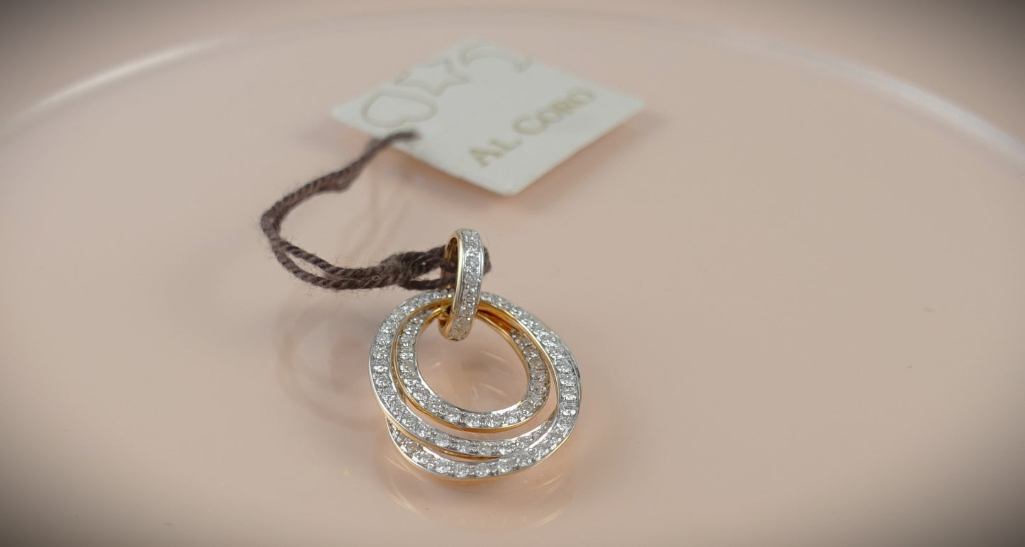 Al Coro Kette Anhänger Serenata 750 Roségold Brill. 0,53ct Ref. P624WR/K06R45