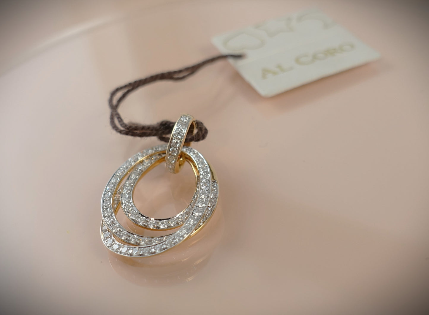 Al Coro Kette Anhänger Serenata 750 Roségold Brill. 0,53ct Ref. P624WR/K06R45