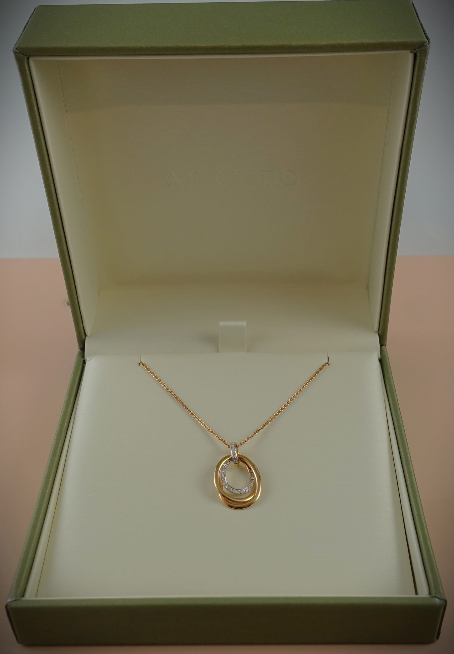 Al Coro Kette Anhänger Serenata 750 Roségold Brill. 0,18ct Ref. P623WR/K06R45