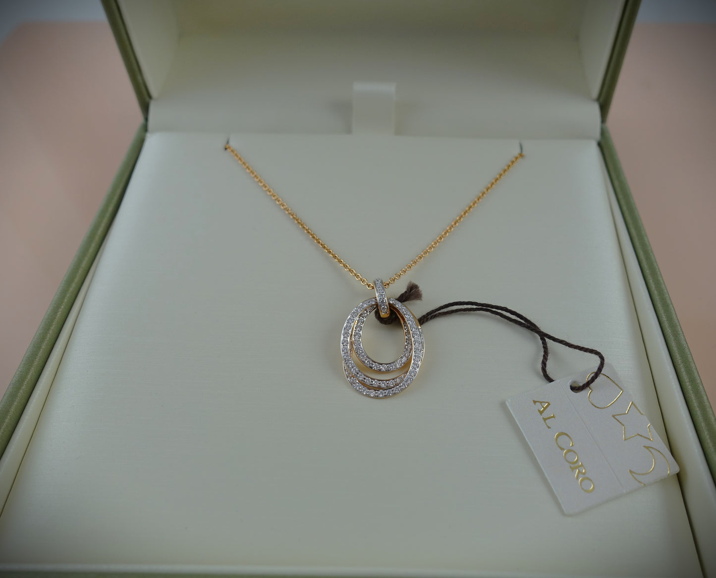 Al Coro Kette Anhänger Serenata 750 Roségold Brill. 0,53ct Ref. P624WR/K06R45