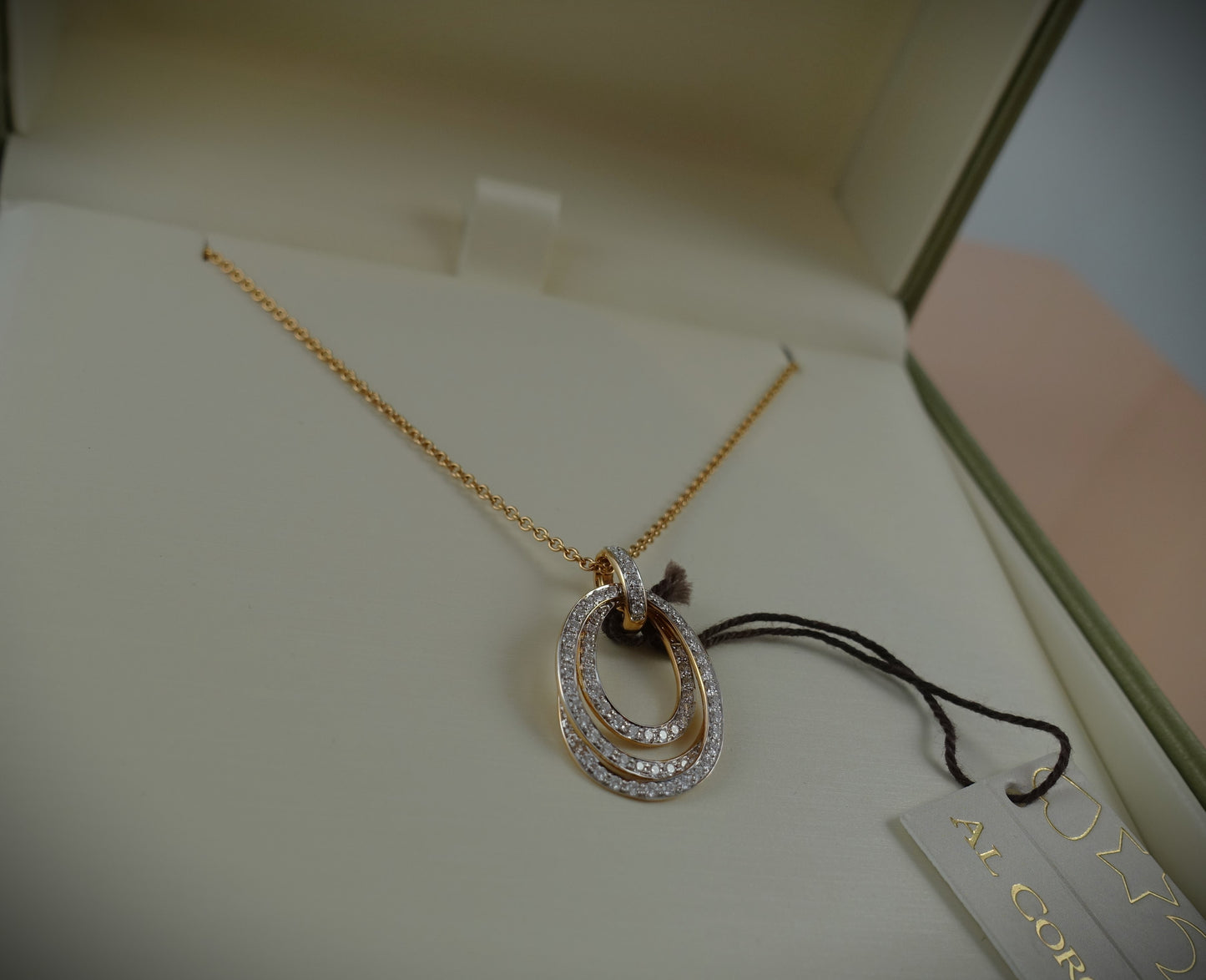Al Coro Kette Anhänger Serenata 750 Roségold Brill. 0,53ct Ref. P624WR/K06R45