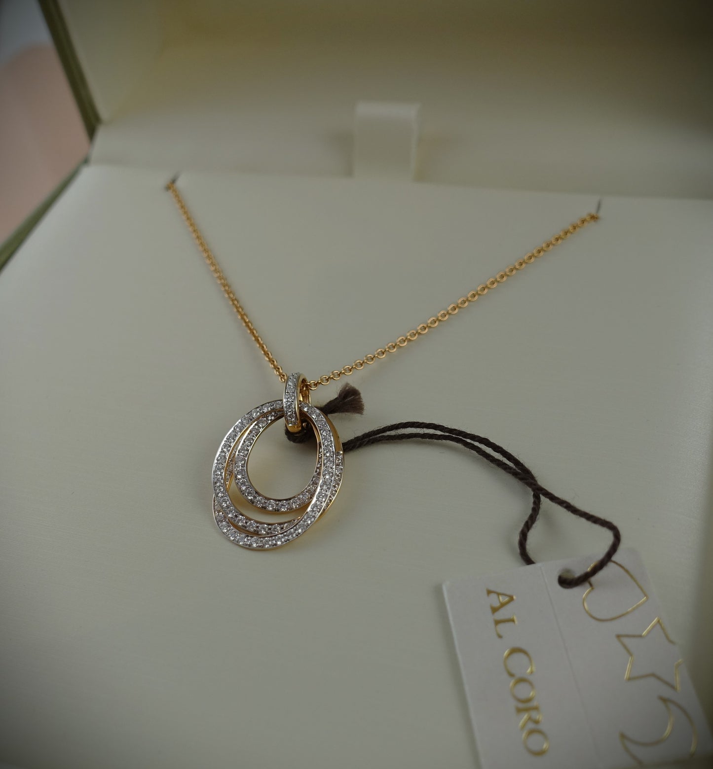 Al Coro Kette Anhänger Serenata 750 Roségold Brill. 0,53ct Ref. P624WR/K06R45