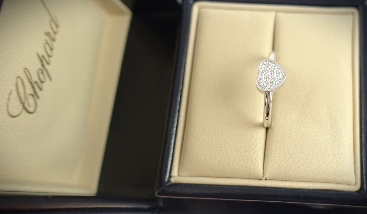 Chopard Ring Happy Hearts 750 Weißgold Brill. 0,12ct RG 53 Ref. 82A086-1910