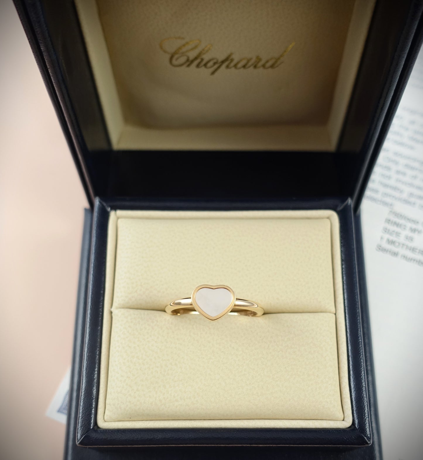 Chopard Ring Happy Hearts 750 Roségold Perlmutt RG 55 Ref. 82A086-5312