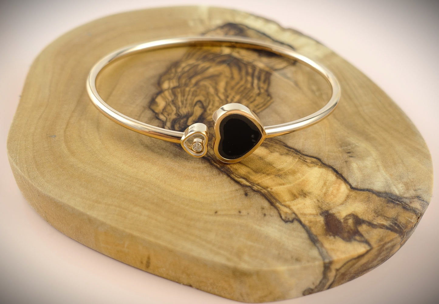 Chopard Armreif Happy Hearts 750 Roségold Brill. 0,05ct Onyx Ref. 857482-5203