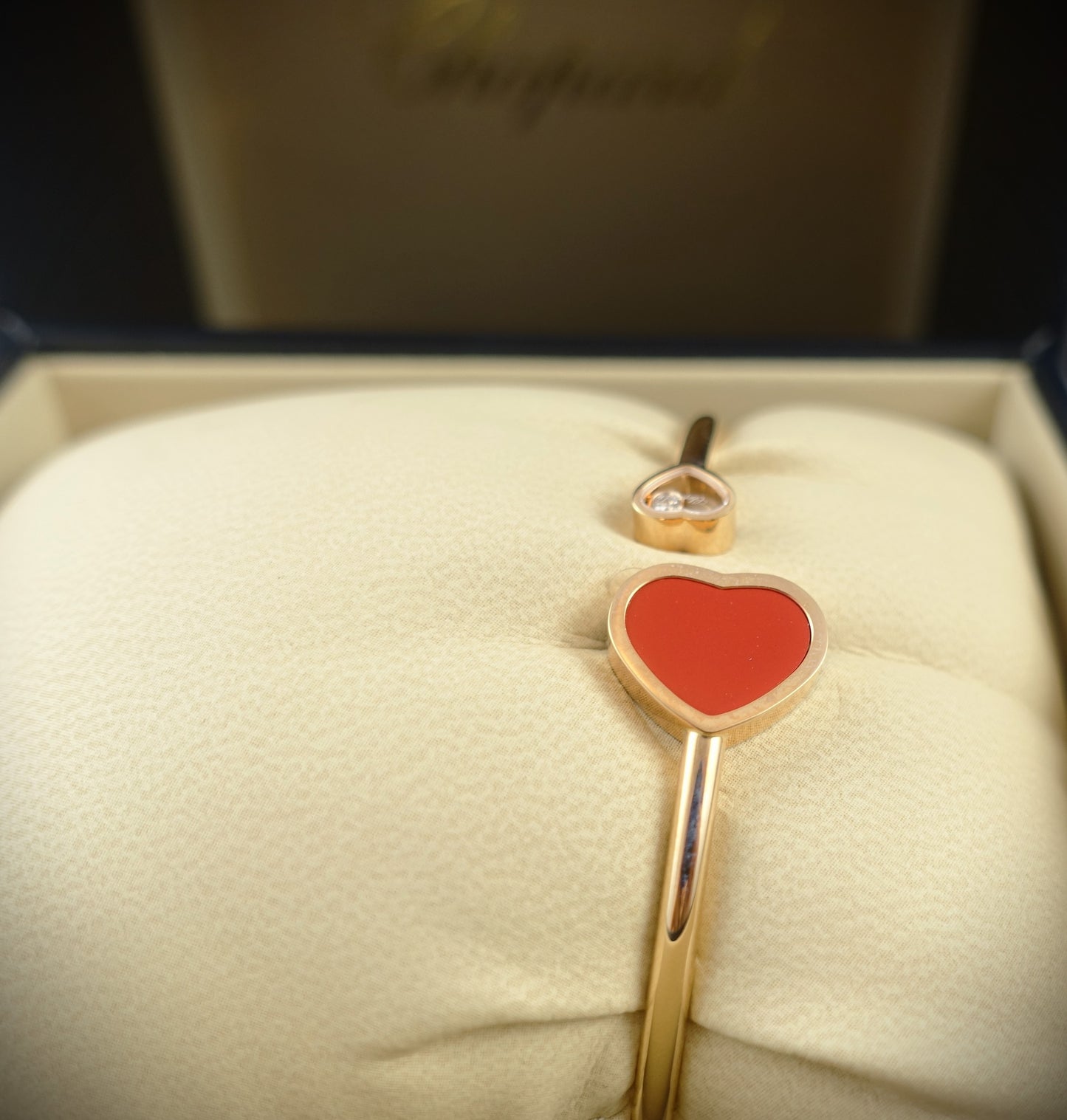 Chopard Armreif Happy Hearts 750 Roségold Brill. 0,05ct Emaille Ref. 857482-5702