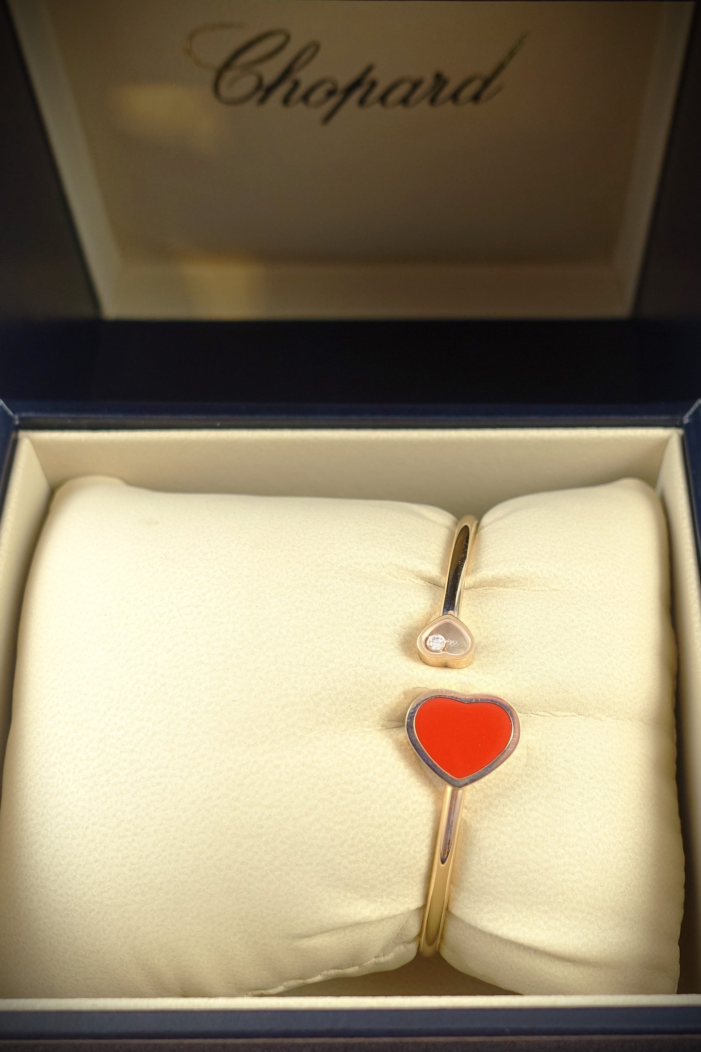Chopard Armreif Happy Hearts 750 Roségold Brill. 0,05ct Emaille Ref. 857482-5702