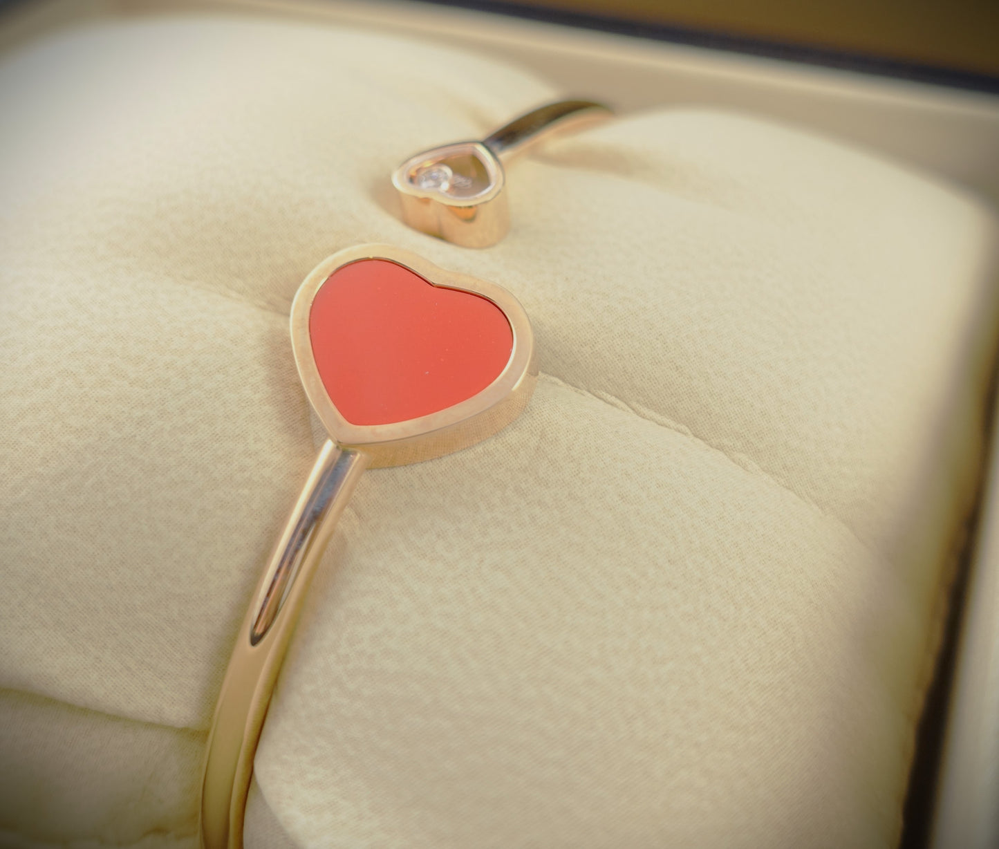 Chopard Armreif Happy Hearts 750 Roségold Brill. 0,05ct Emaille Ref. 857482-5702
