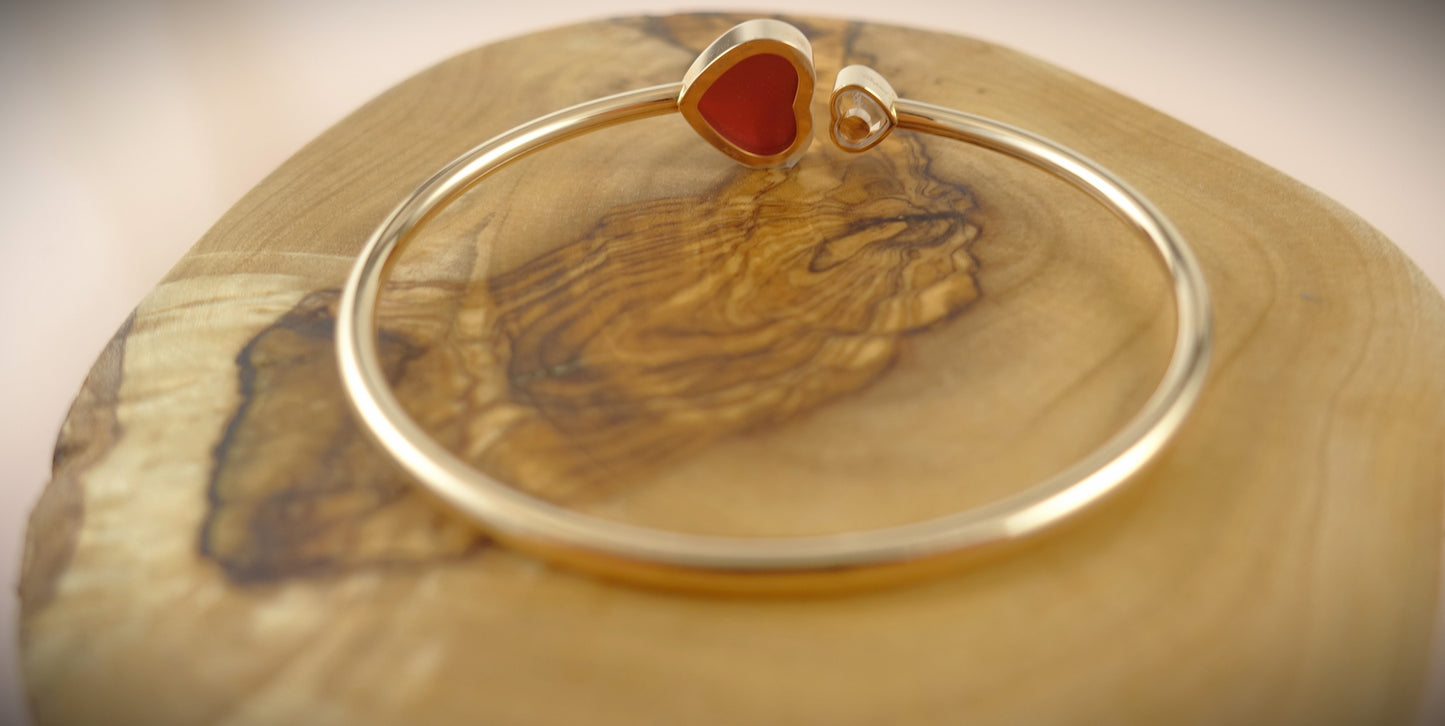 Chopard Armreif Happy Hearts 750 Roségold Brill. 0,05ct Emaille Ref. 857482-5702