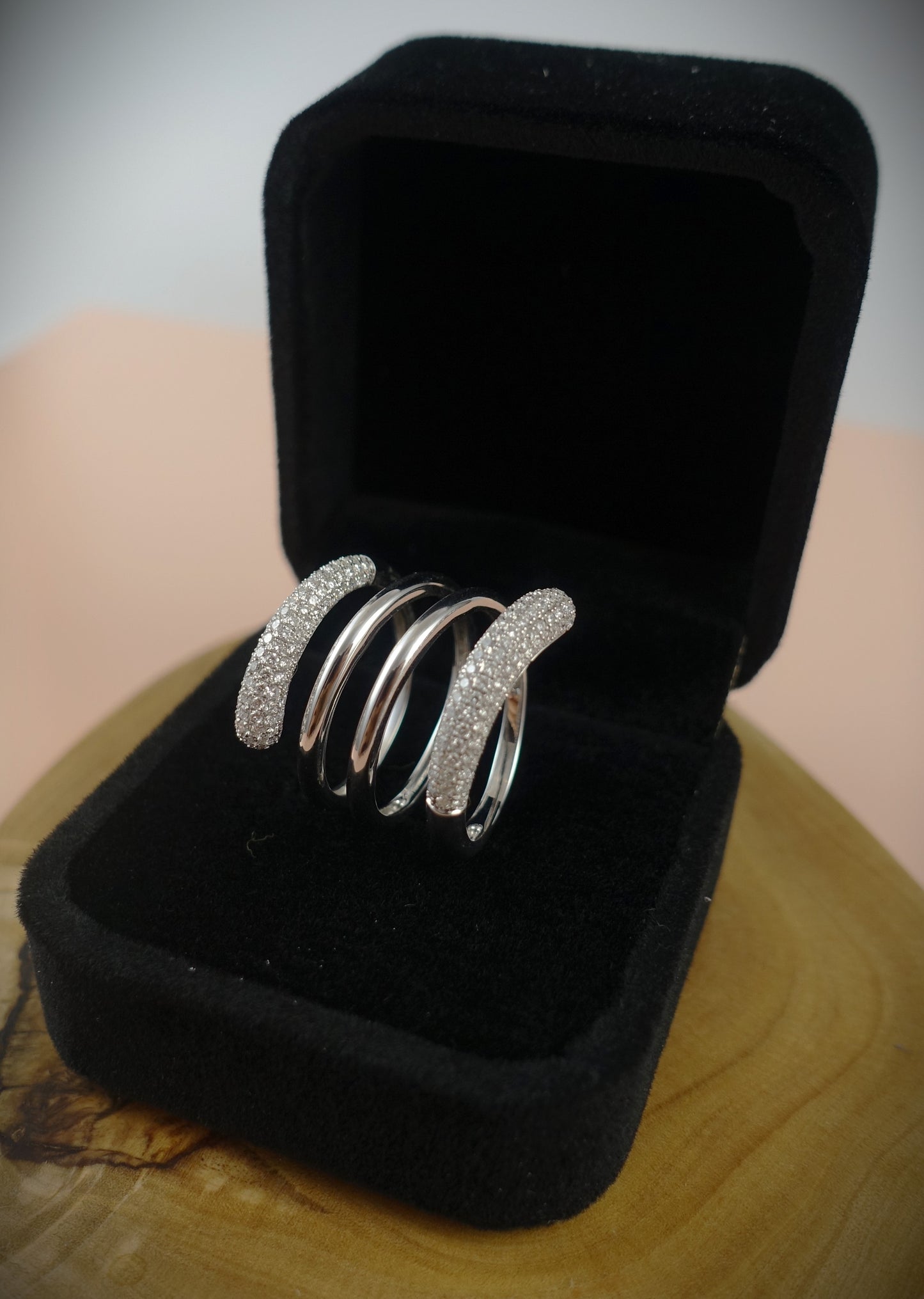Ring "Spirale" 750 Weißgold Brillanten 1,0ct RG 55