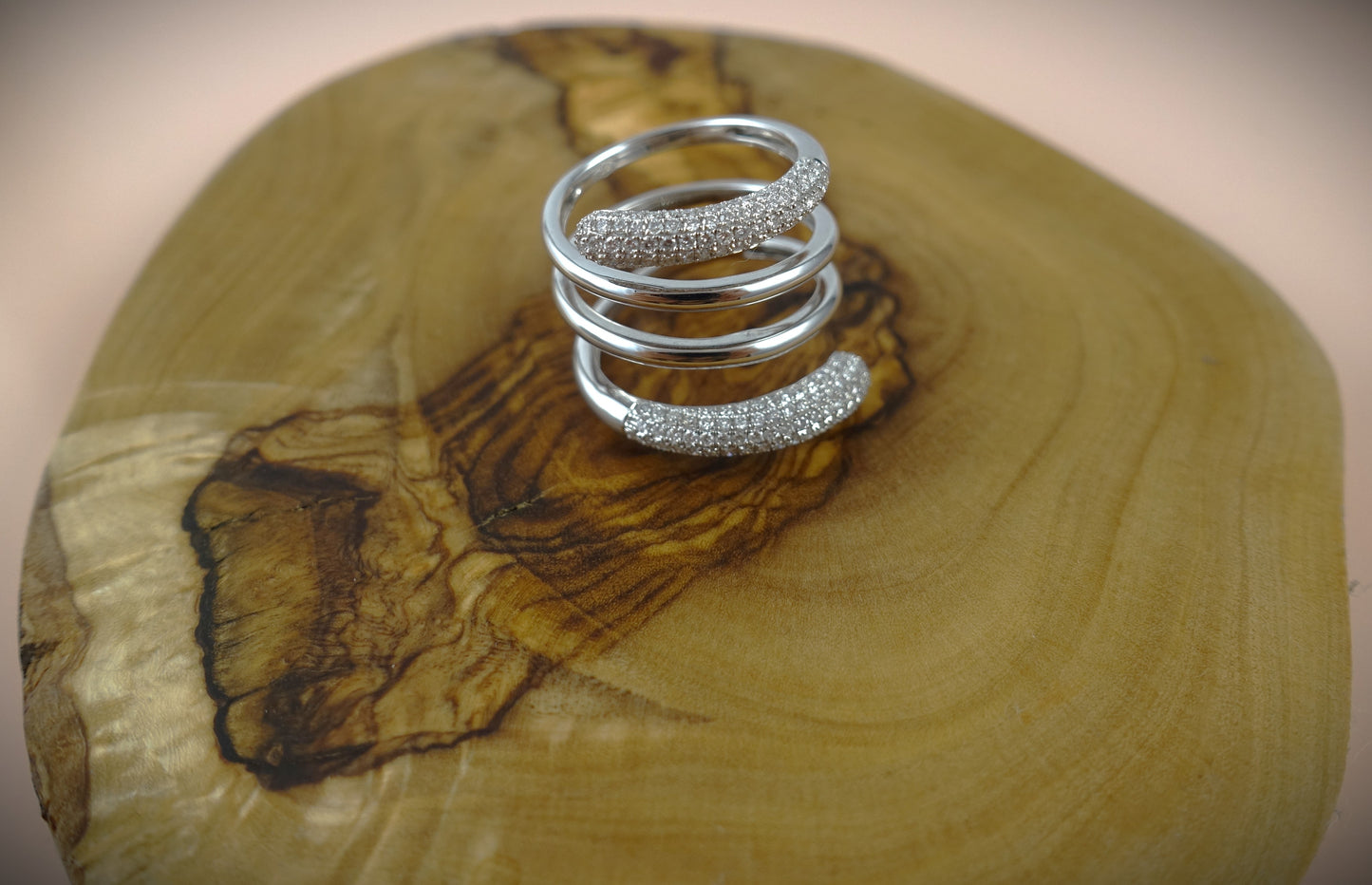 Ring "Spirale" 750 Weißgold Brillanten 1,0ct RG 55