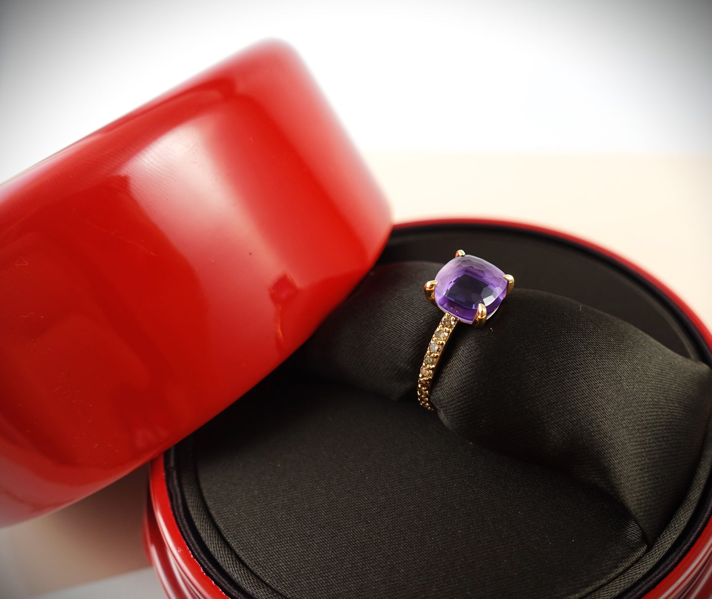Pomellato Baby Ring Amethyst Brillanten 750 Roségold RG 54 Ref. A.A50907BROI