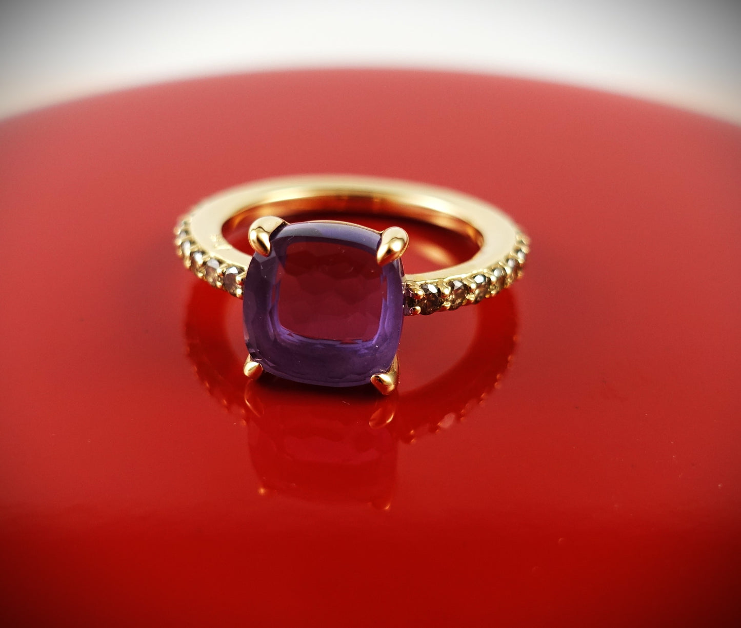Pomellato Baby Ring Amethyst Brillanten 750 Roségold RG 54 Ref. A.A50907BROI