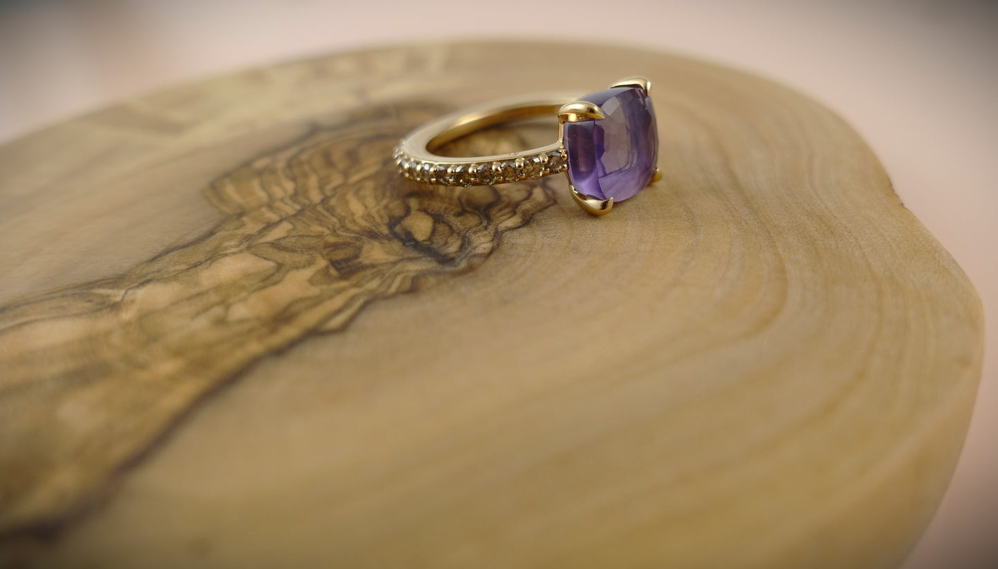 Pomellato Baby Ring Amethyst Brillanten 750 Roségold RG 54 Ref. A.A50907BROI