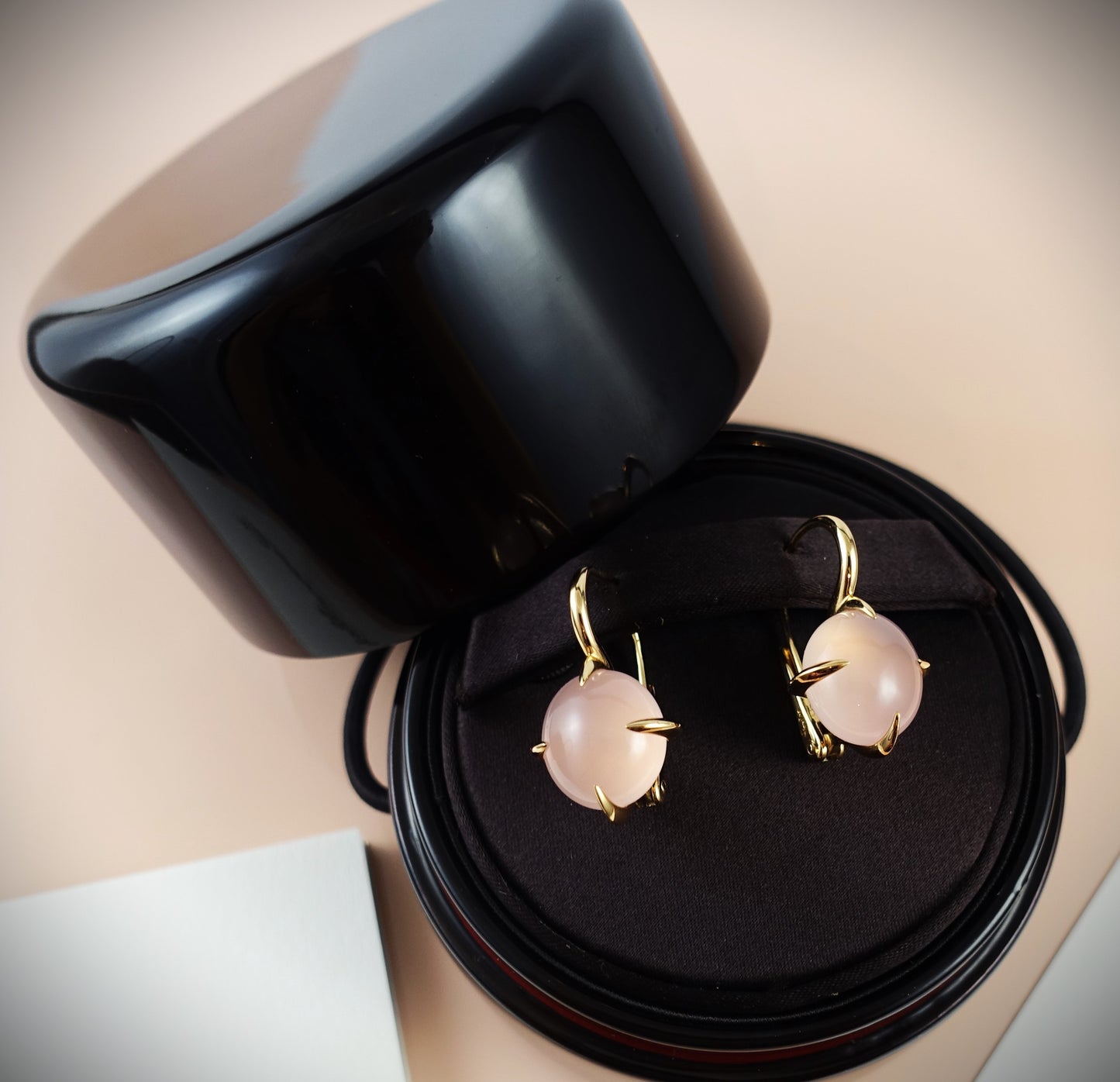 Pomellato Veleno Ohrringe Rosenquarz 750 Roségold Ref. O.B303/07/QR