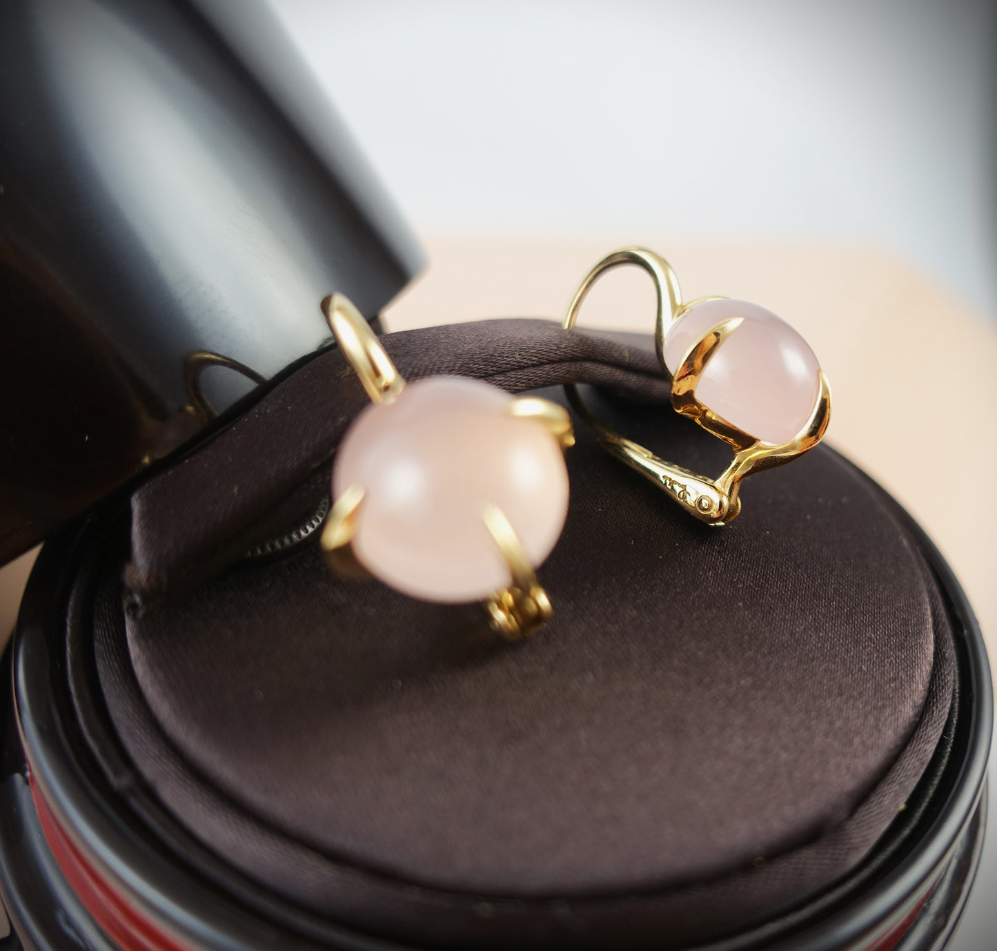 Pomellato Veleno Ohrringe Rosenquarz 750 Roségold Ref. O.B303/07/QR