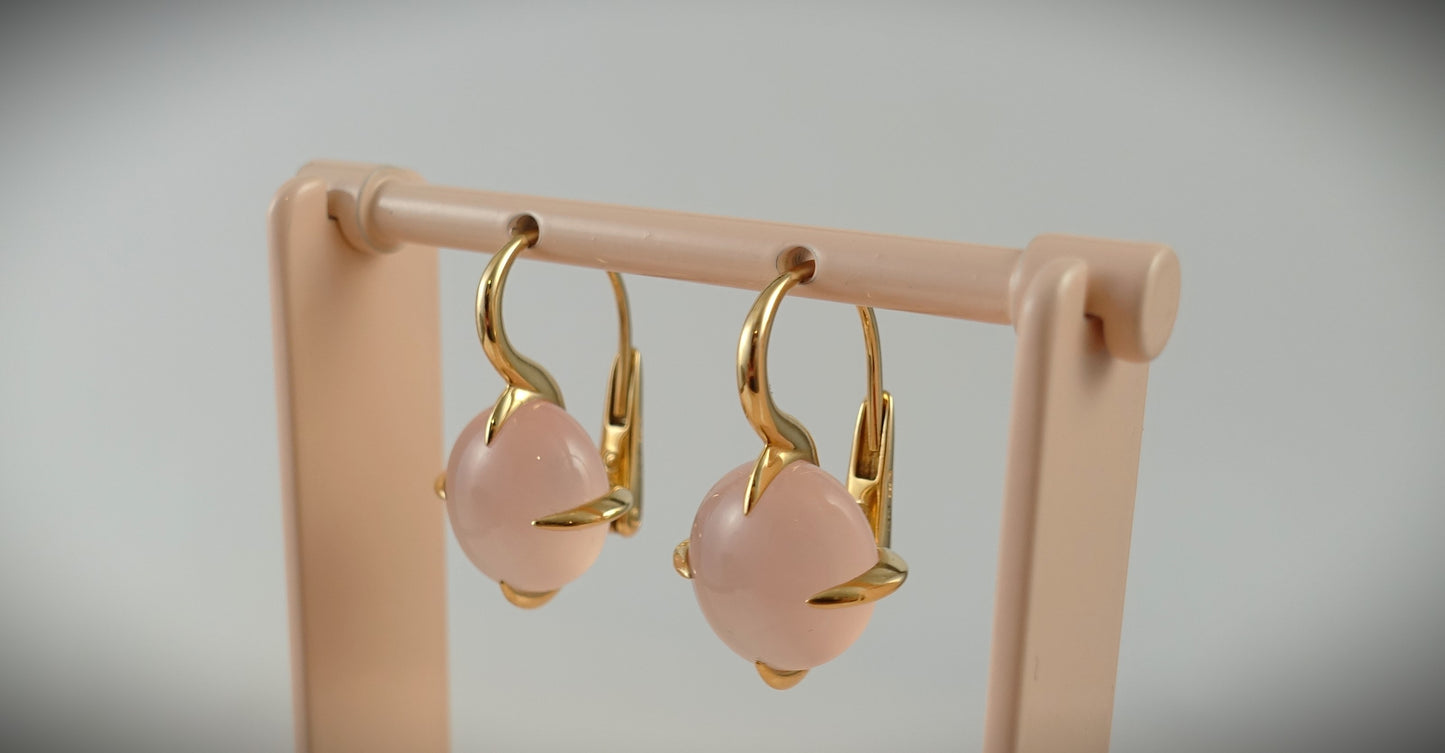 Pomellato Veleno Ohrringe Rosenquarz 750 Roségold Ref. O.B303/07/QR