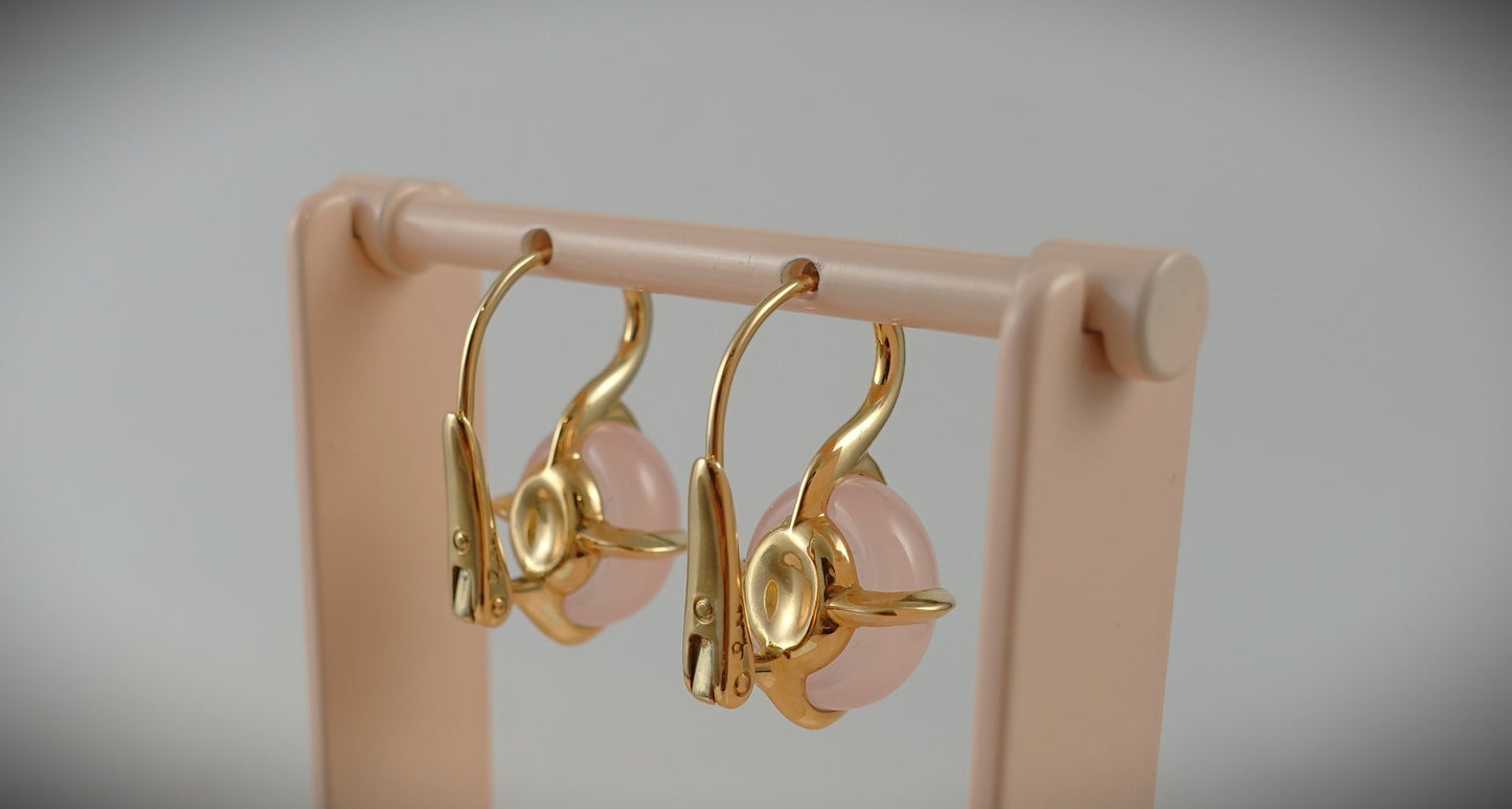 Pomellato Veleno Ohrringe Rosenquarz 750 Roségold Ref. O.B303/07/QR