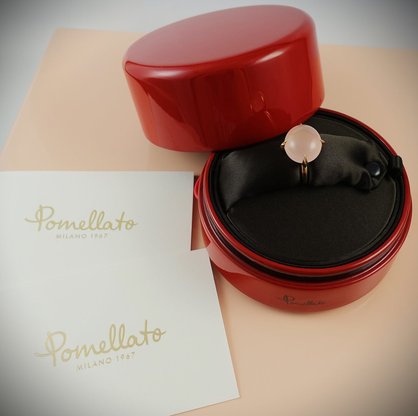 Pomellato Veleno Ring Rosenquarz 750 Roségold RG 54 Ref. A.B303/07/QR