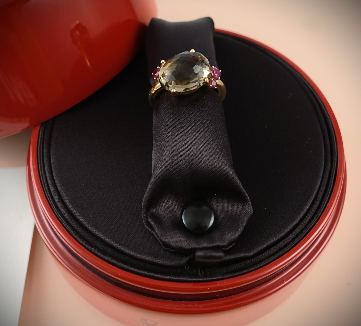 Pomellato Bahia Ring Rauchquarz Rubine 750 Roségold RG 54 Ref. A.B002PO7QFR