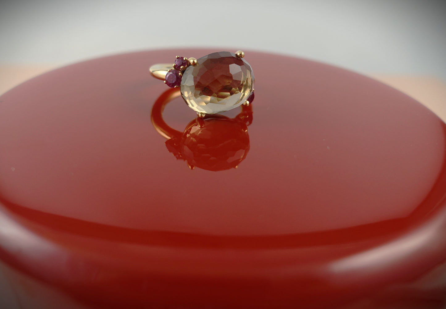 Pomellato Bahia Ring Rauchquarz Rubine 750 Roségold RG 54 Ref. A.B002PO7QFR