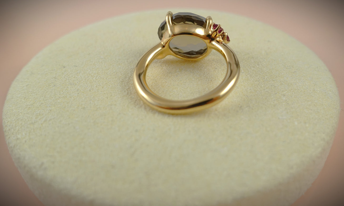 Pomellato Bahia Ring Rauchquarz Rubine 750 Roségold RG 54 Ref. A.B002PO7QFR