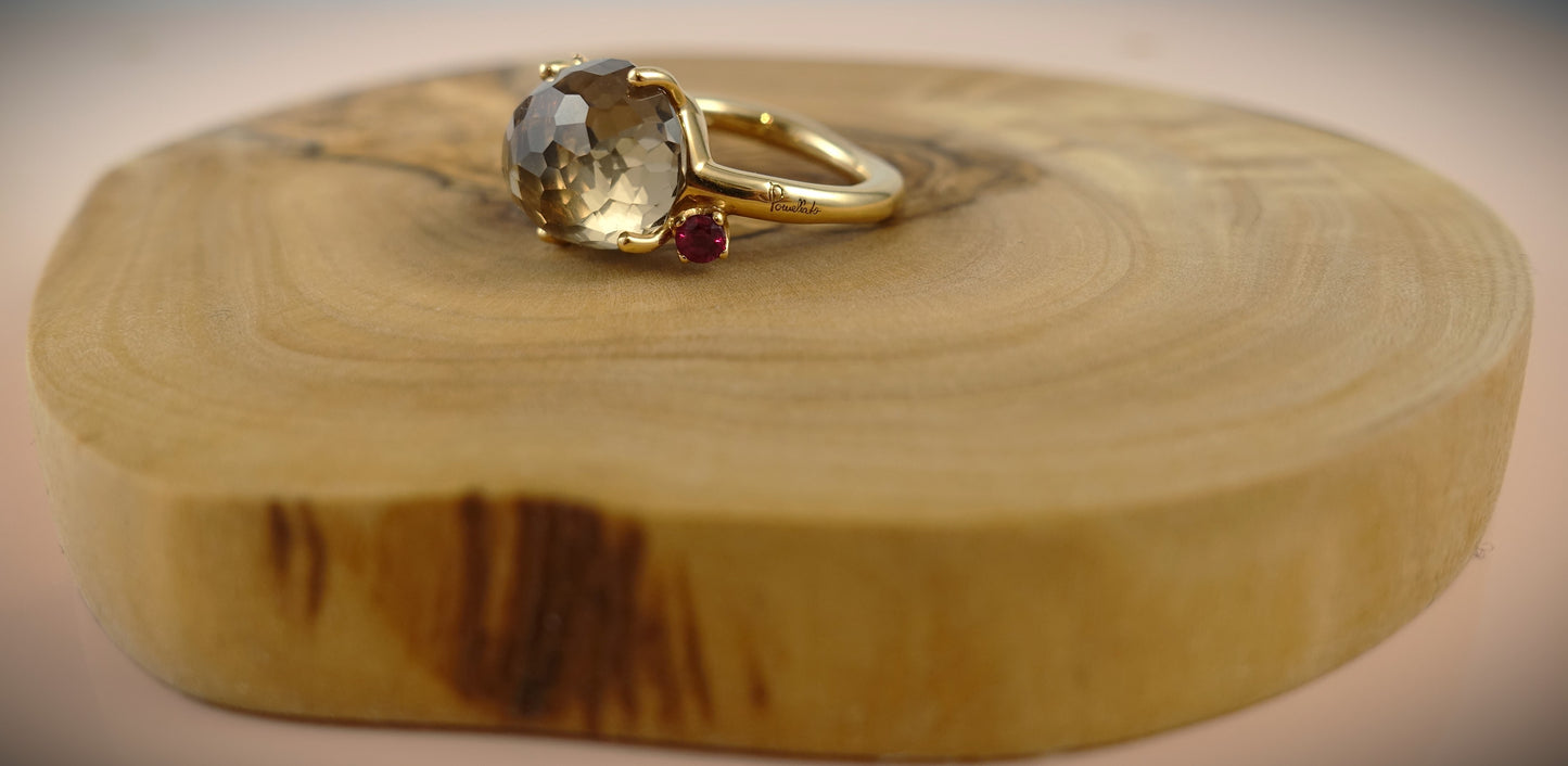 Pomellato Bahia Ring Rauchquarz Rubine 750 Roségold RG 54 Ref. A.B002PO7QFR