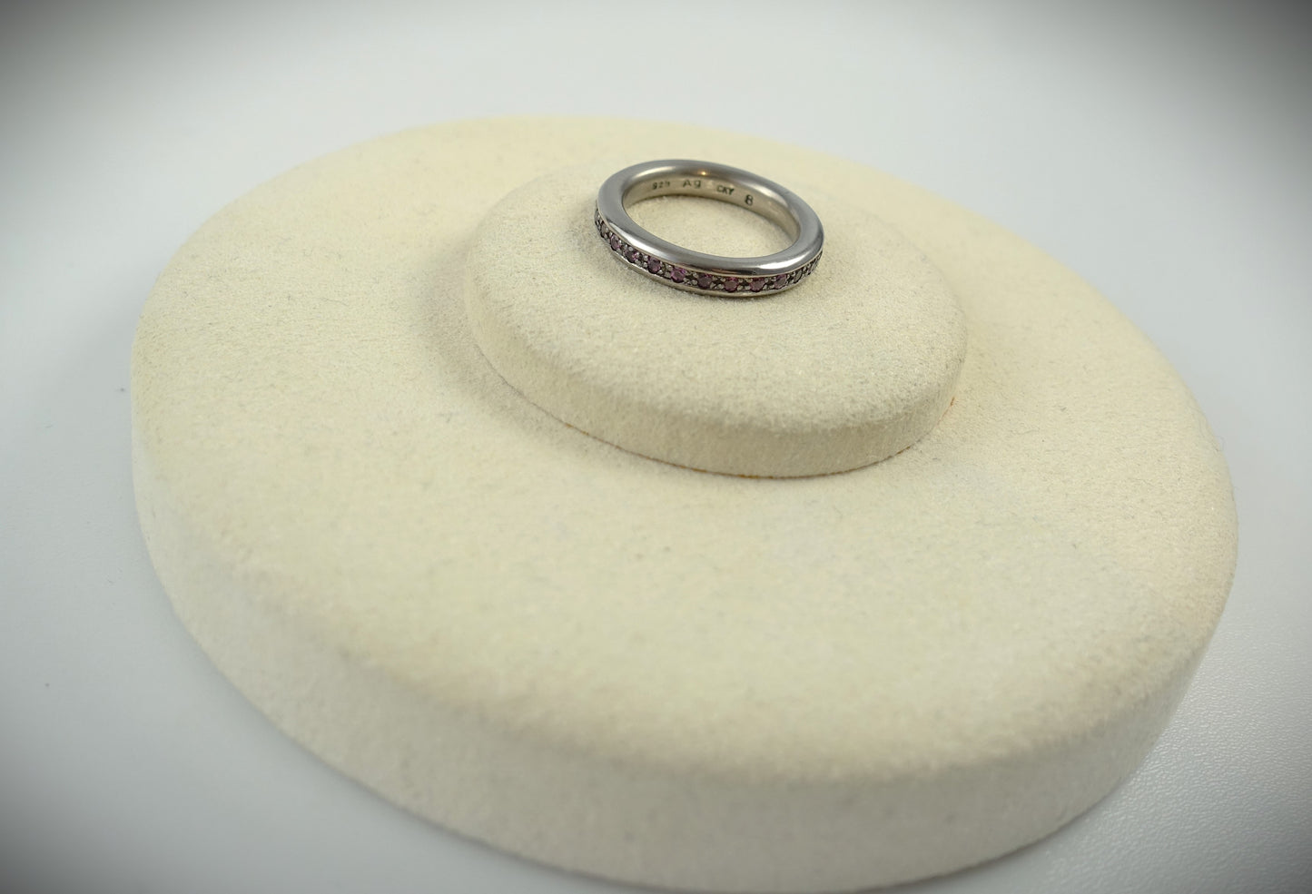 Drachenfels Ring 925 Silber matt rosa RG 54,5