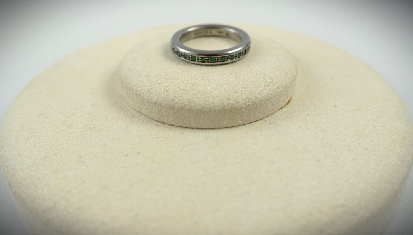 Drachenfels Ring 925 Silber matt grün RG 54