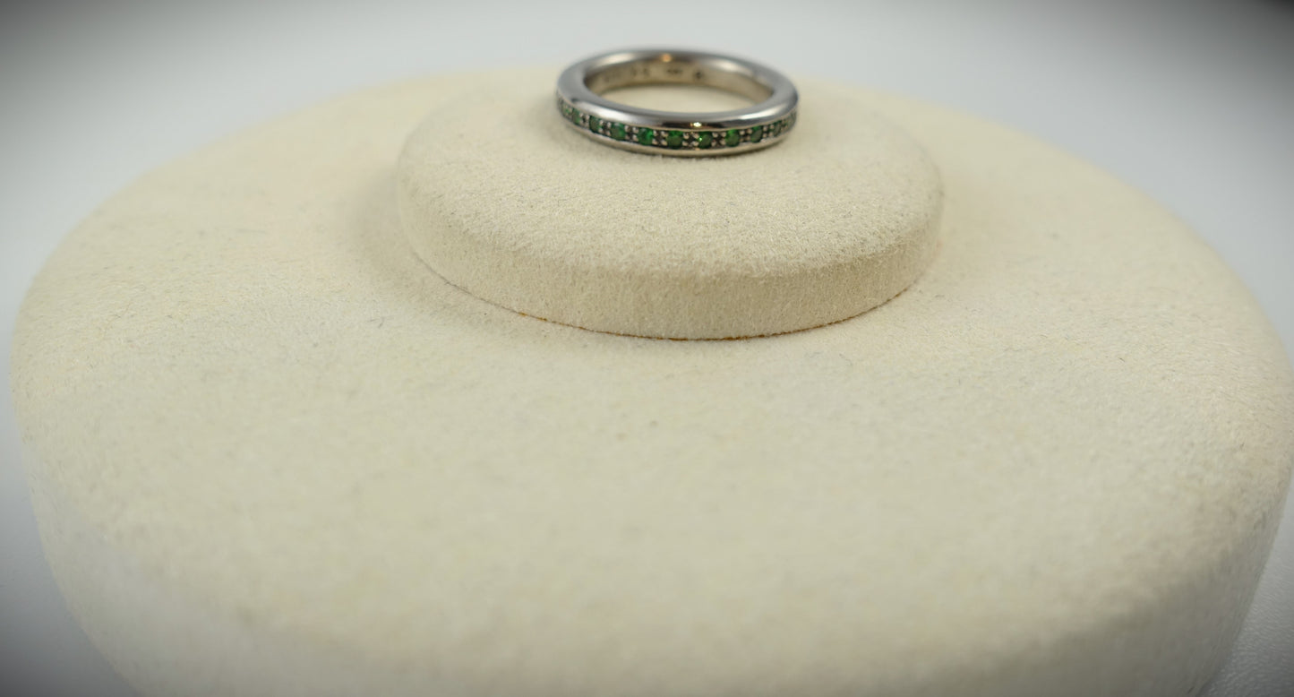 Drachenfels Ring 925 Silber matt grün RG 54