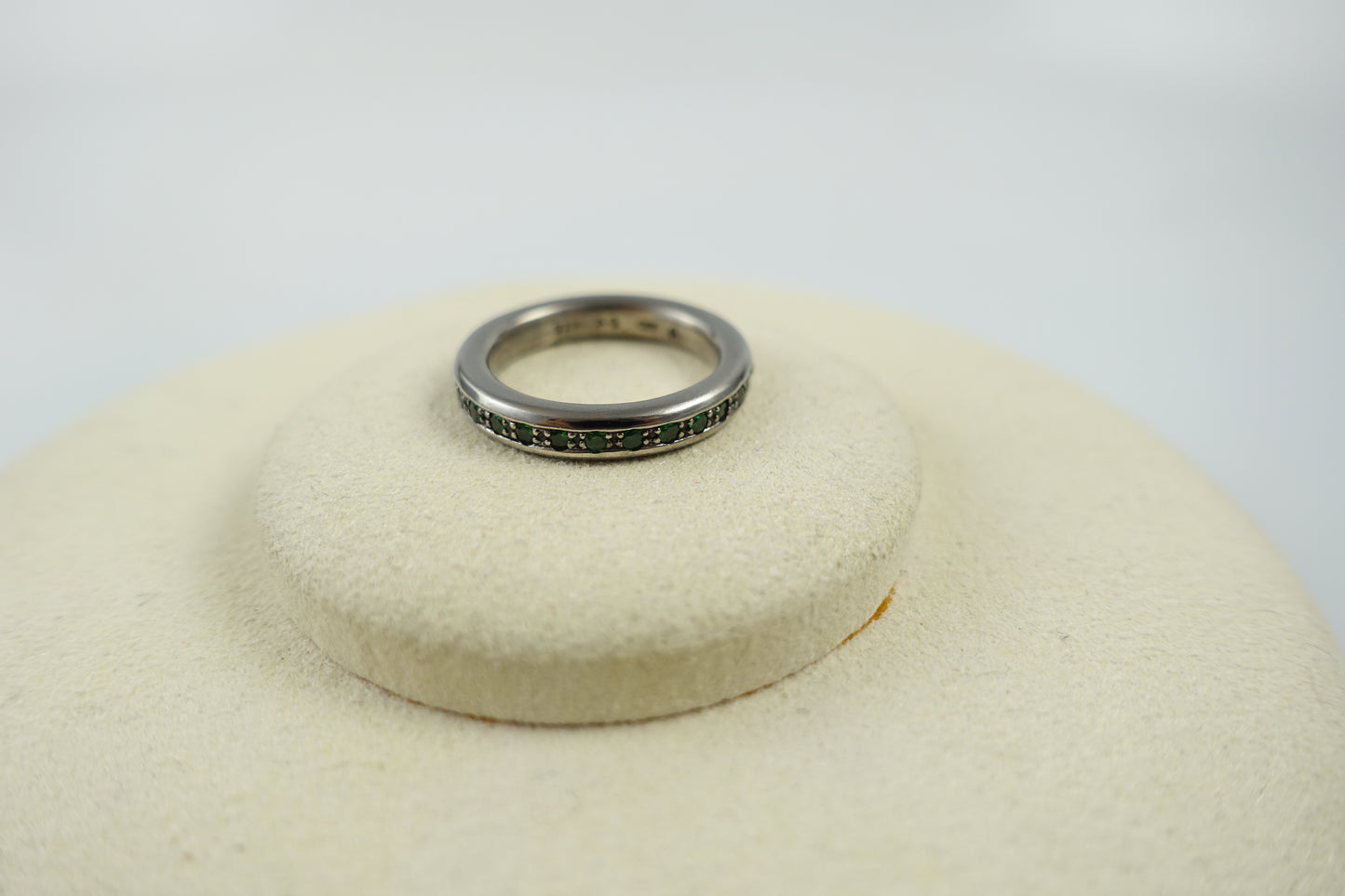 Drachenfels Ring 925 Silber matt grün RG 54