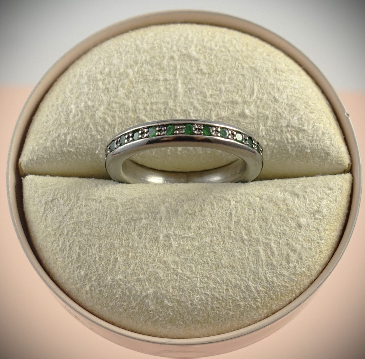 Drachenfels Ring 925 Silber matt grün RG 54