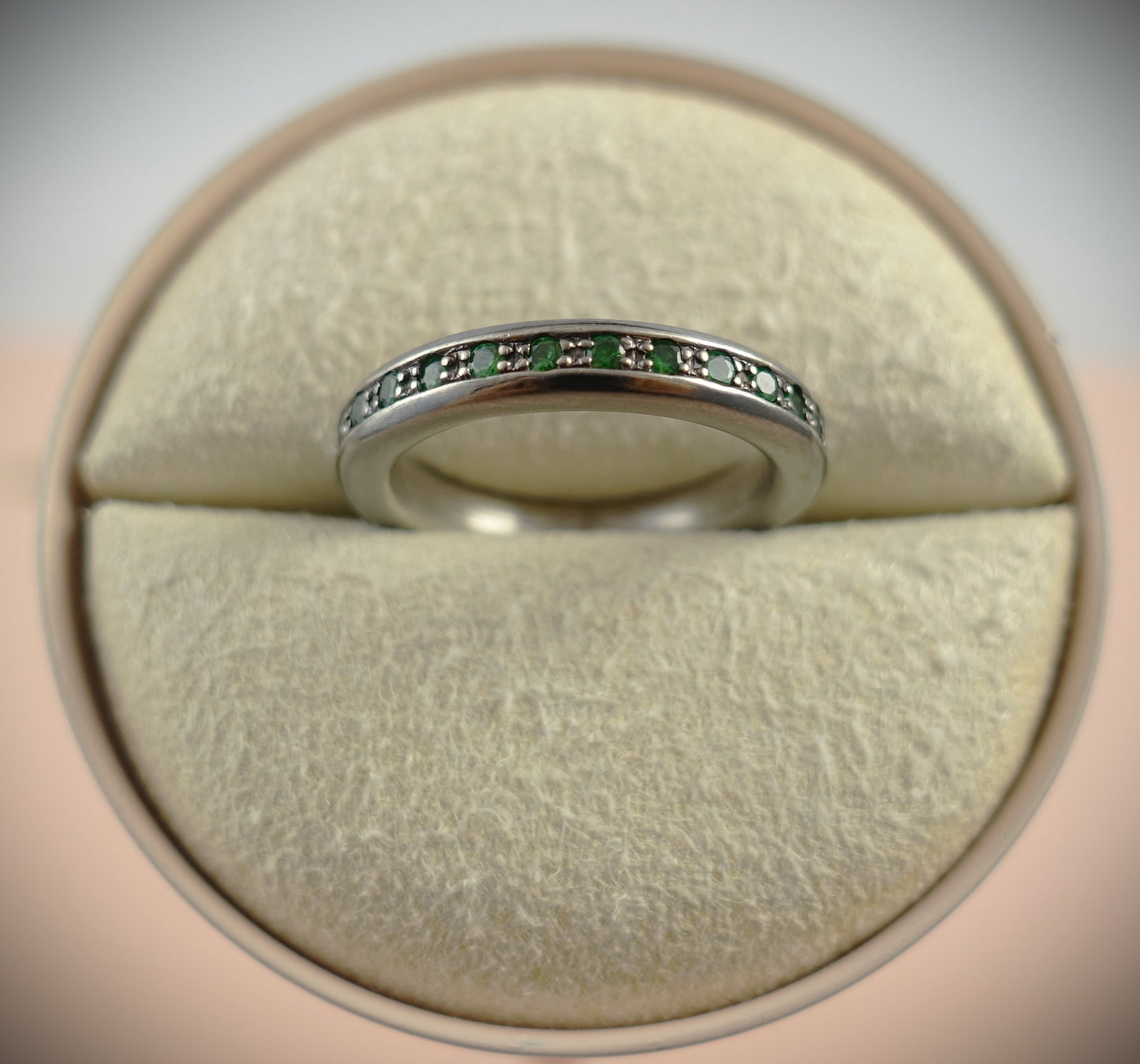 Drachenfels Ring 925 Silber matt grün RG 54