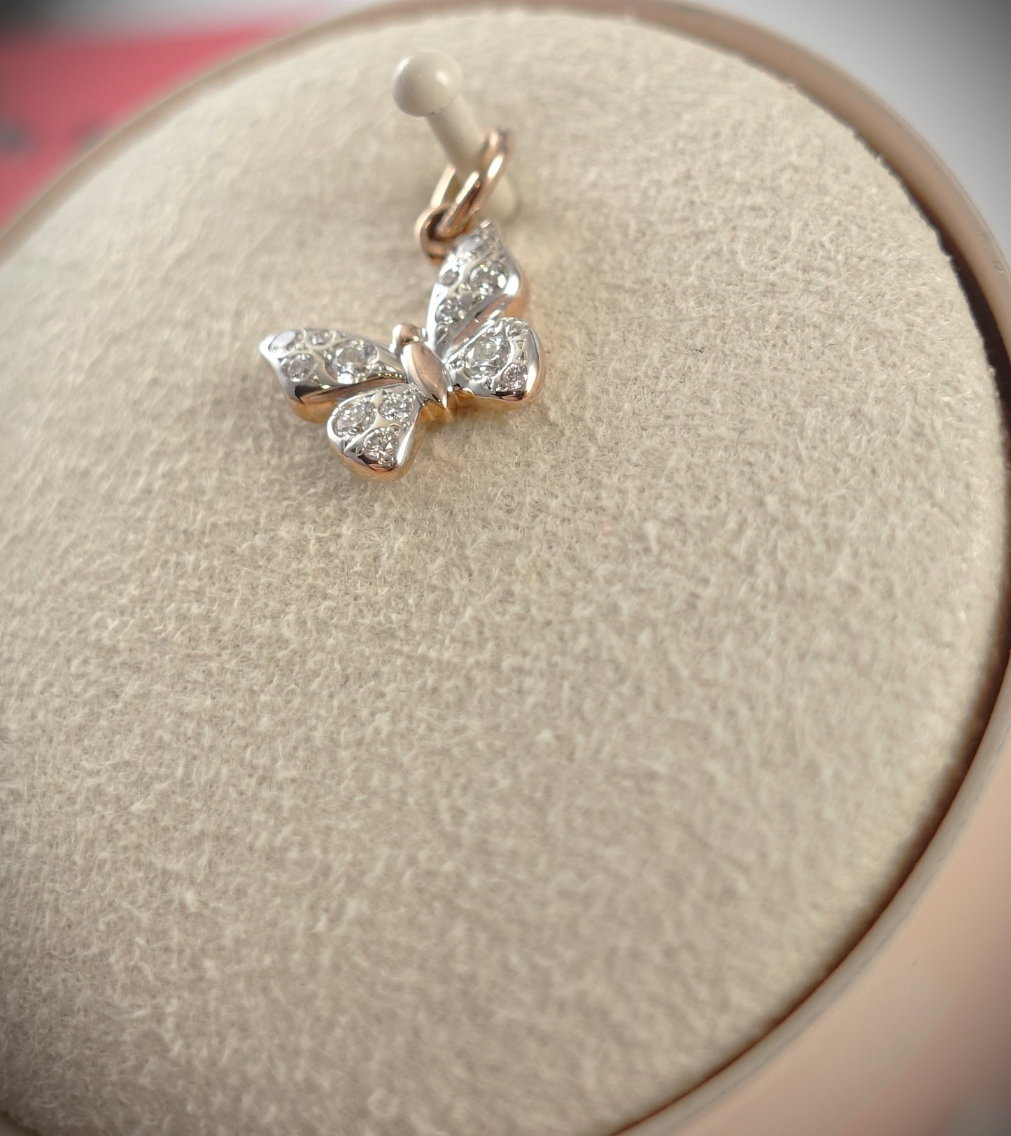 Dodo Anhänger Charm Schmetterling 375 Roségold 0,17ct Diamanten Ref. DMC2016