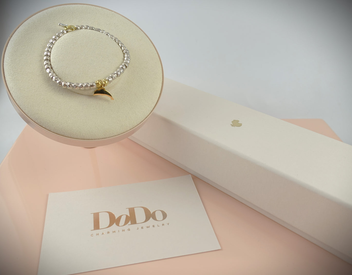 Dodo Armband Granelli 925 Silber + 750 Gelbgold Charm Delfin Ref.DM95012/DBB4000