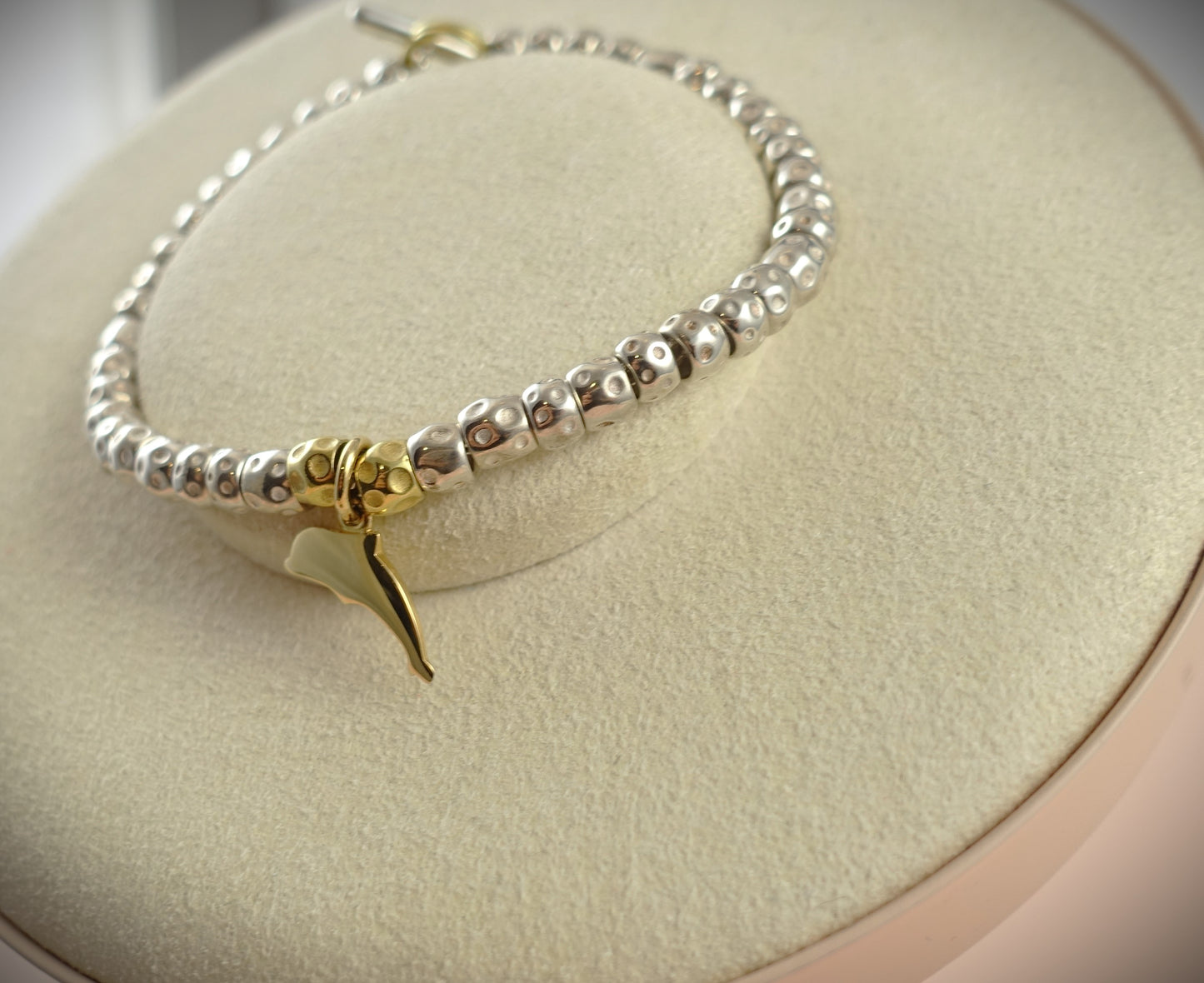 Dodo Armband Granelli 925 Silber + 750 Gelbgold Charm Delfin Ref.DM95012/DBB4000