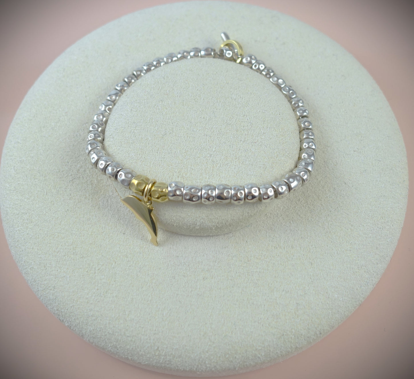 Dodo Armband Granelli 925 Silber + 750 Gelbgold Charm Delfin Ref.DM95012/DBB4000