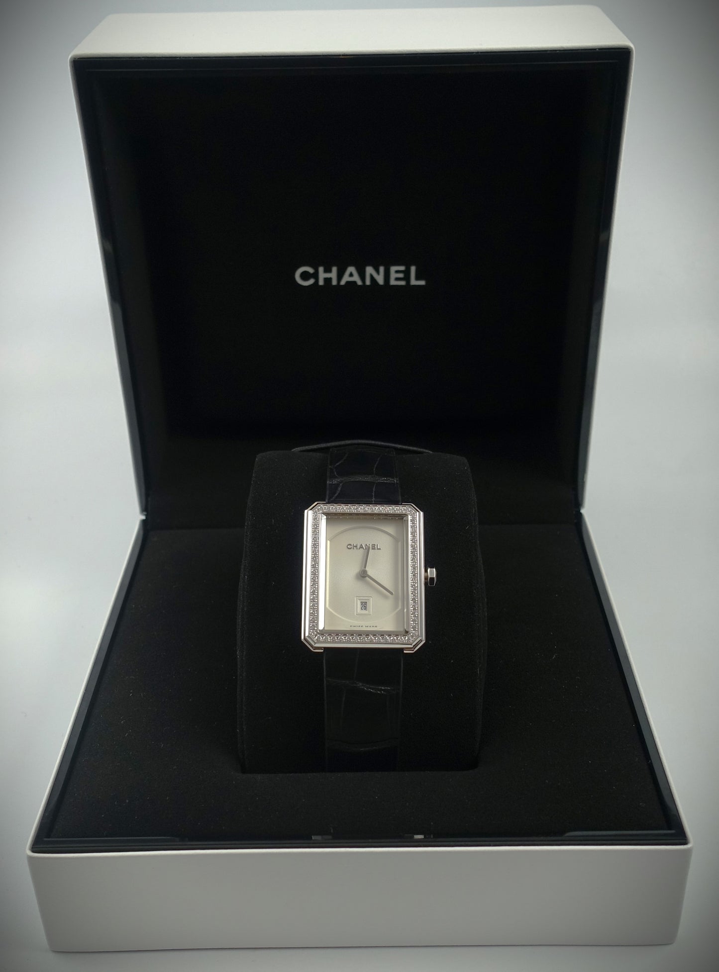 Chanel Boy-Friend Uhr 750 Weißgold mit Brillanten Ref: H4470