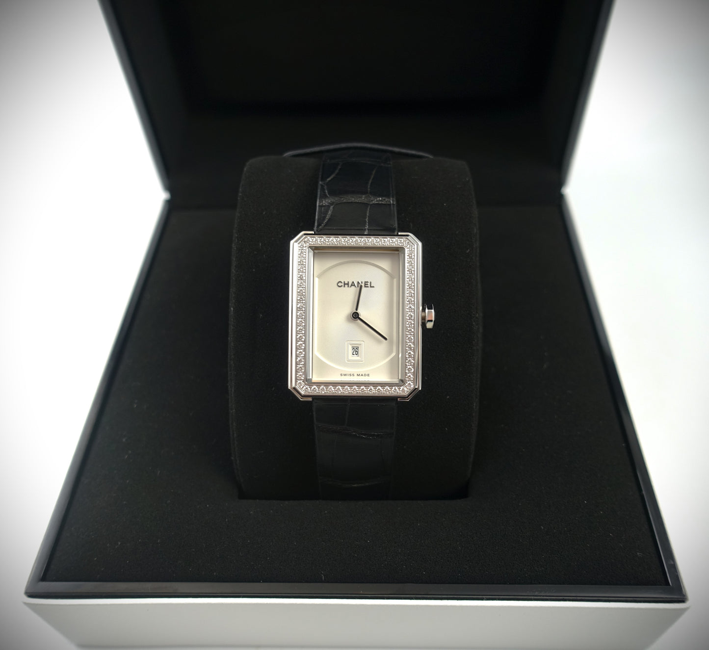 Chanel Boy-Friend Uhr 750 Weißgold mit Brillanten Ref: H4470