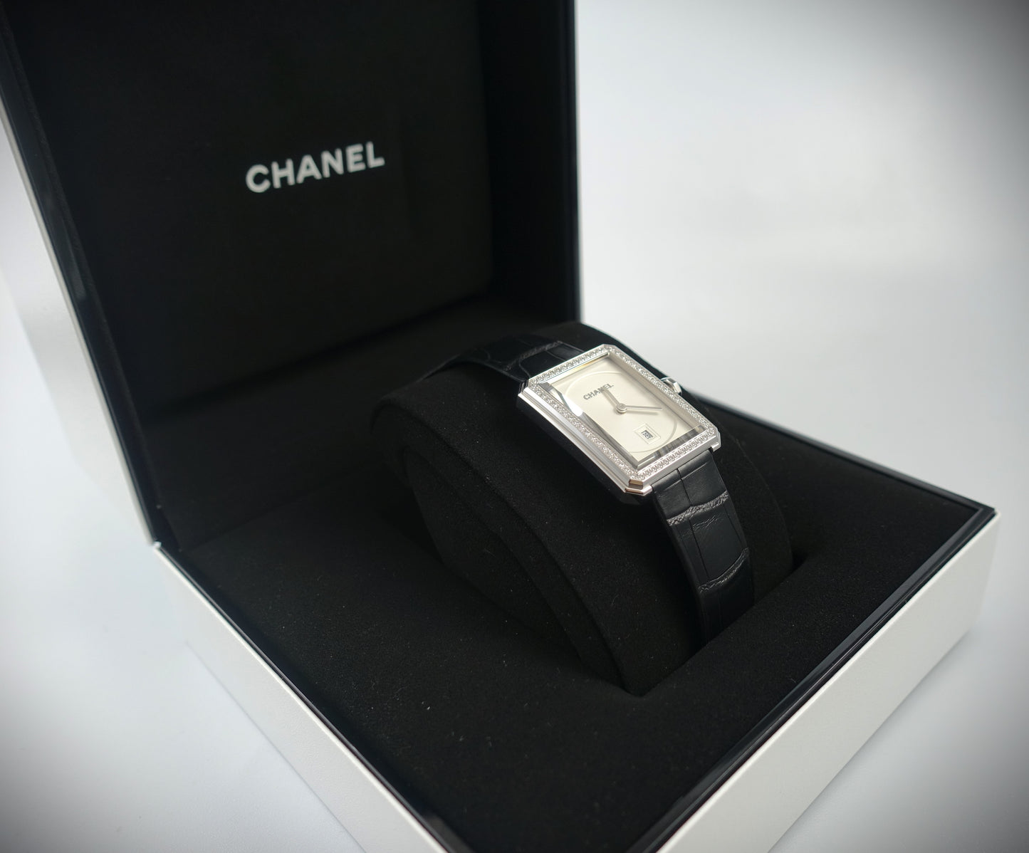 Chanel Boy-Friend Uhr 750 Weißgold mit Brillanten Ref: H4470